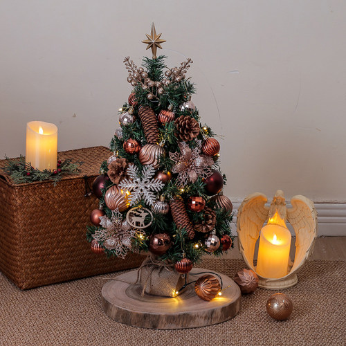 2024新款圣诞树家用桌面小型圣诞节装饰品ins风diy布置迷你小摆件 - 图0