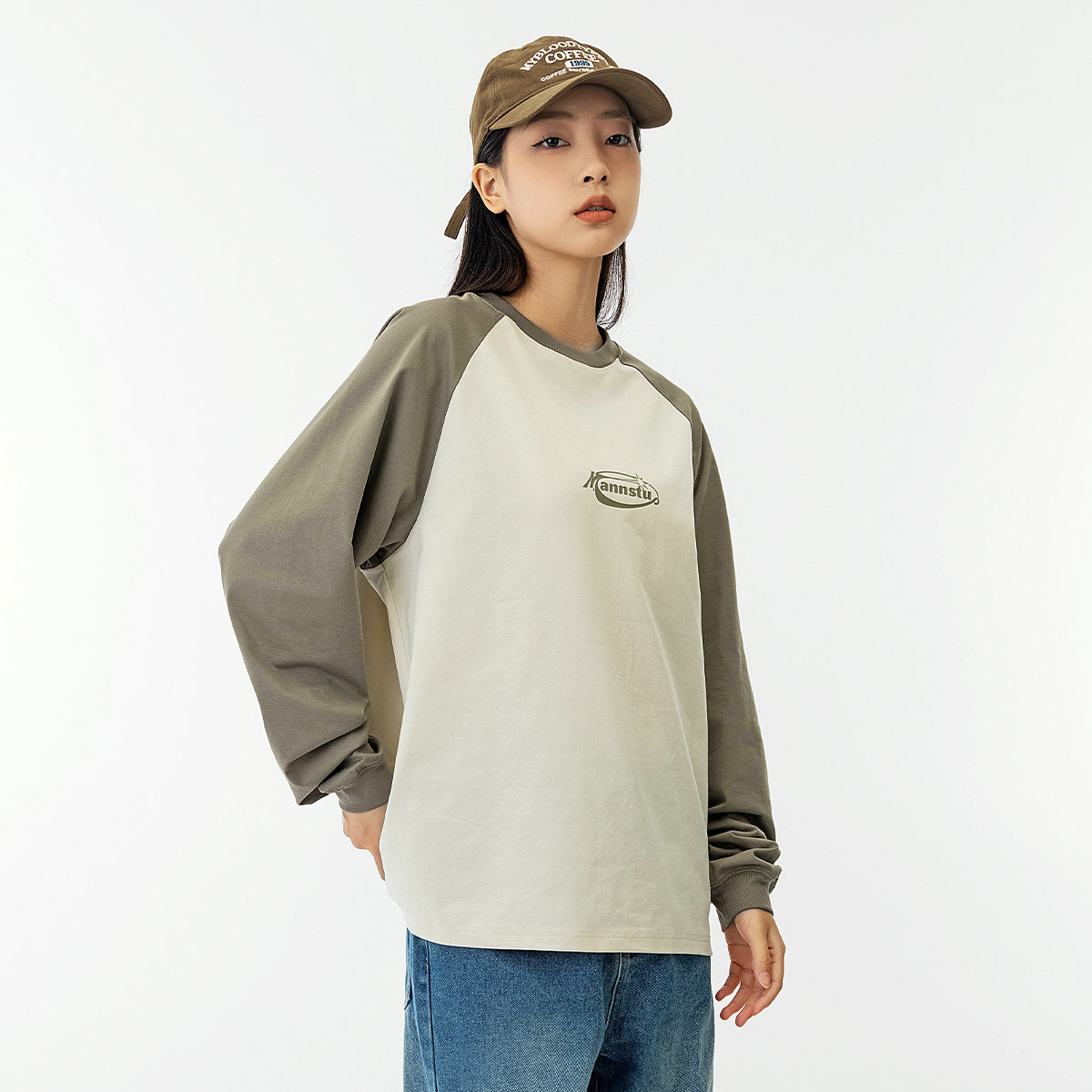 2025 春季新肩袖宽松圆领防晒长袖T恤女休闲宽松情侣上衣,淘宝优惠券,粉丝福利购,淘宝优惠卷