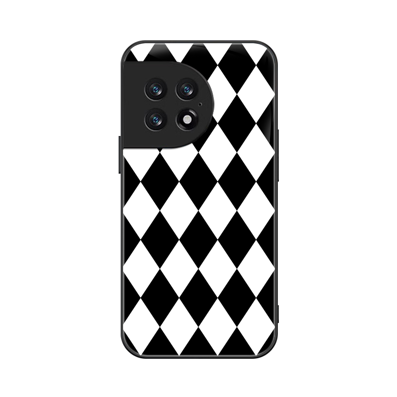 棋盘格手机壳适用于ONEPLUS一加ACE2PRO黑白格子10定制9R11坚果PRO3创意R2魅族181716玻璃亮面男女硬壳 - 图3