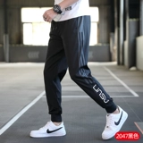 Мужские трендовые штаны, летние спортивные повседневные брюки, в корейском стиле, свободный прямой крой, оверсайз