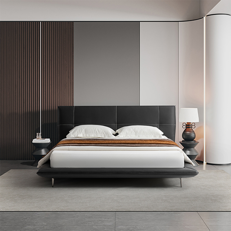 【门店同款】梦百合双人真皮软床主卧室2025新款高端大气现代婚床 - 图0