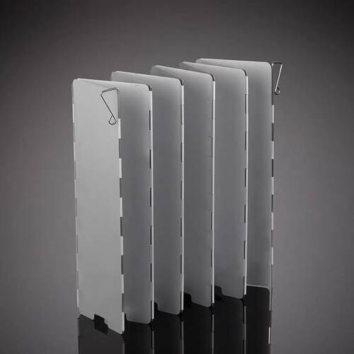 户外卡式炉防风板酒精炉炉头炉具挡风板10片折叠铝质防风带插销袋 - 图2