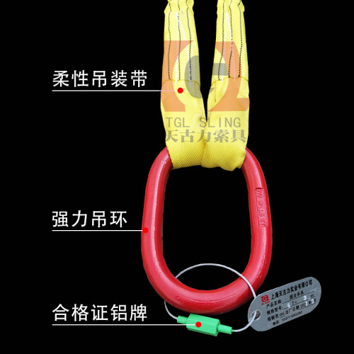 起重柔性吊带吊绳35吨2钩4腿扁平吊带成套组合吊索具模具吊钩吊环-图0