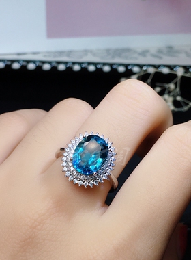 s925银戒指托双围锆46576