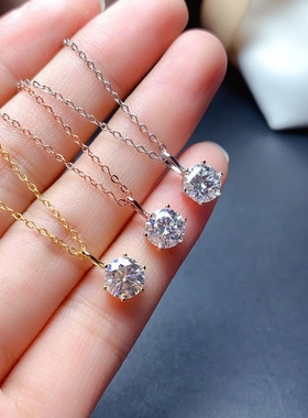 s925银饰吊坠空托圆形6.5*6.57*78*8mm代镶嵌莫桑钻彩宝简约百搭