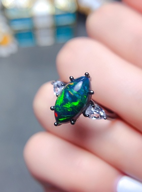 时尚百搭款马目7*13mm戒指空托未镶嵌精工活口s925银镀金饰品