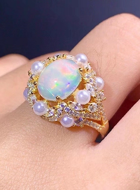 纯银镀金大气精工镶嵌戒指空托