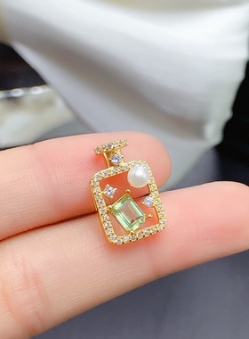 s925纯银吊坠空托长方形5*6mm精工艺香水瓶项链坠银托时尚小众女