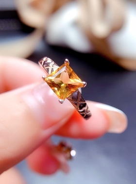 s925纯银戒指空托方形开口戒托