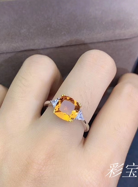 s925纯银镀金双色简约枕戒指托