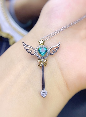 吊坠空托天使法杖款心形吊坠