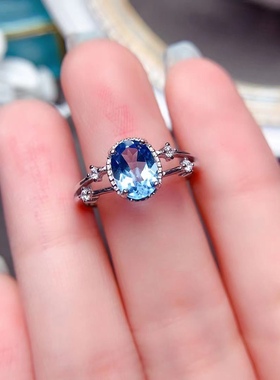 s925银饰戒指空托椭圆形活口戒托女镶嵌托帕石橄榄石石榴石女戒指