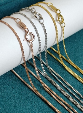 s925纯银项链女款锁骨链银饰项链女镀金项链精致侧身链