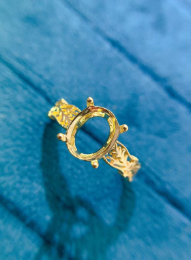 s925银饰戒指空托椭圆形8*10mm简单时尚精致女款戒指托日韩潮气