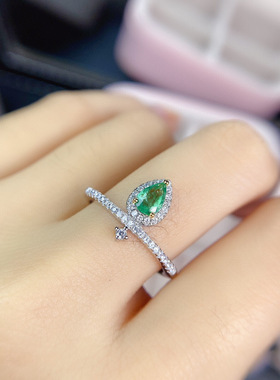 s925托水滴形戒指空托54新款