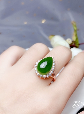 925银戒指空托围锆水滴4*65