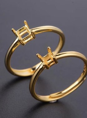 s925银戒指空托3*344mm