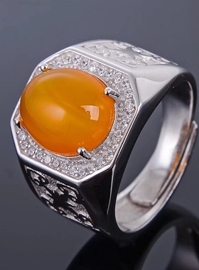 925银男士可调节大小戒指空托