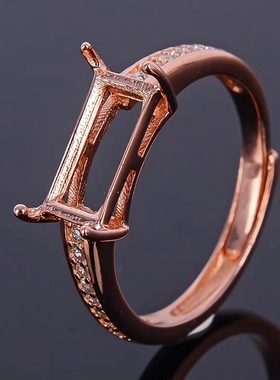 精工活圈925银戒指空托3.5方形