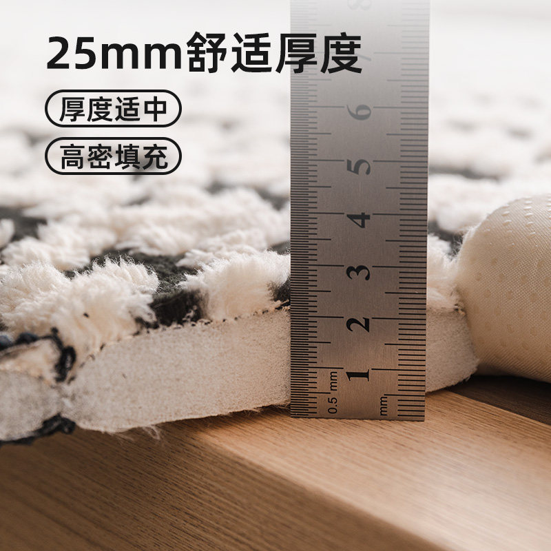 毛绒千鸟格防滑长条凳坐垫长方形实木沙发座垫凳子垫夹海绵棉定制,淘宝优惠券,粉丝福利购,淘宝优惠卷