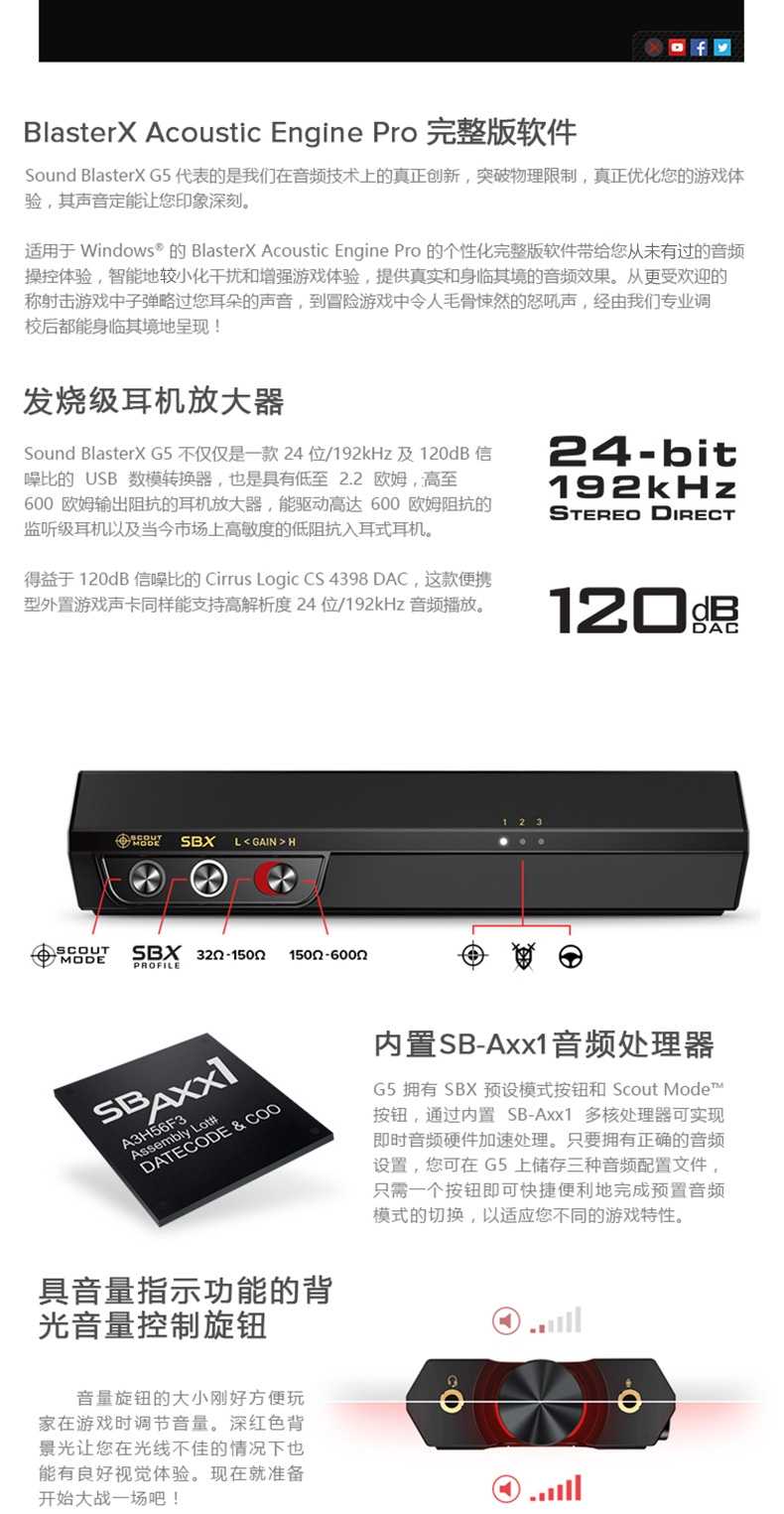 少量现货创新Sound Blaster SBZx/X G5 高音质便携式USB吃鸡声卡 - 图2