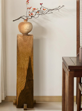 香樟木诧寂风玄关落地摆件民宿