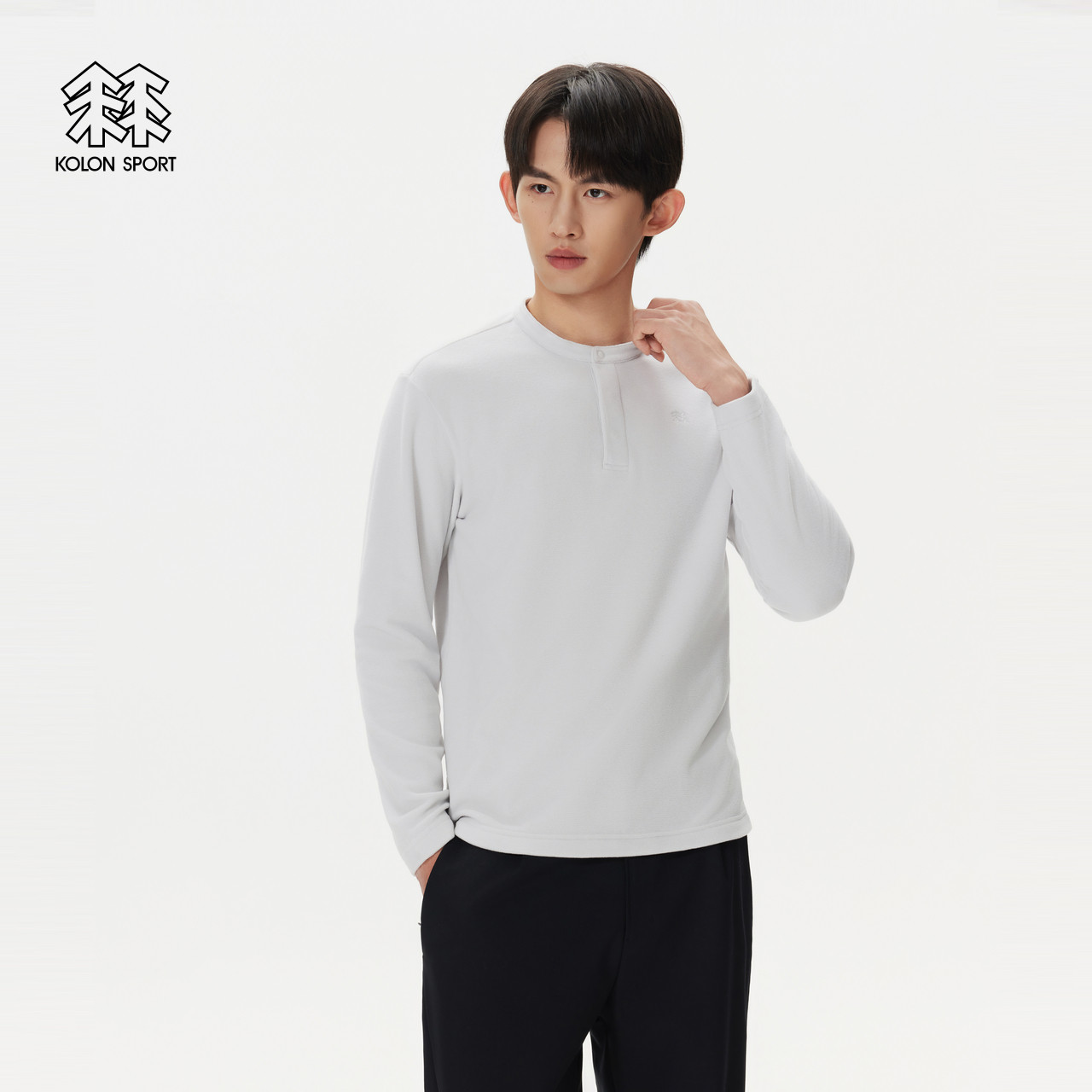 KOLON SPORT可隆户外休闲衣保暖男士POLARTEC抓绒长袖T恤,淘宝优惠券,粉丝福利购,淘宝优惠卷