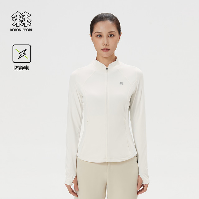 KOLON SPORT Kolon ເຄື່ອງນຸ່ງກາງແຈ້ງຂອງຜູ້ຍິງຕ້ານສະແຕນສະຕິກເສື້ອຍືດຄໍຊັ້ນຢືນ