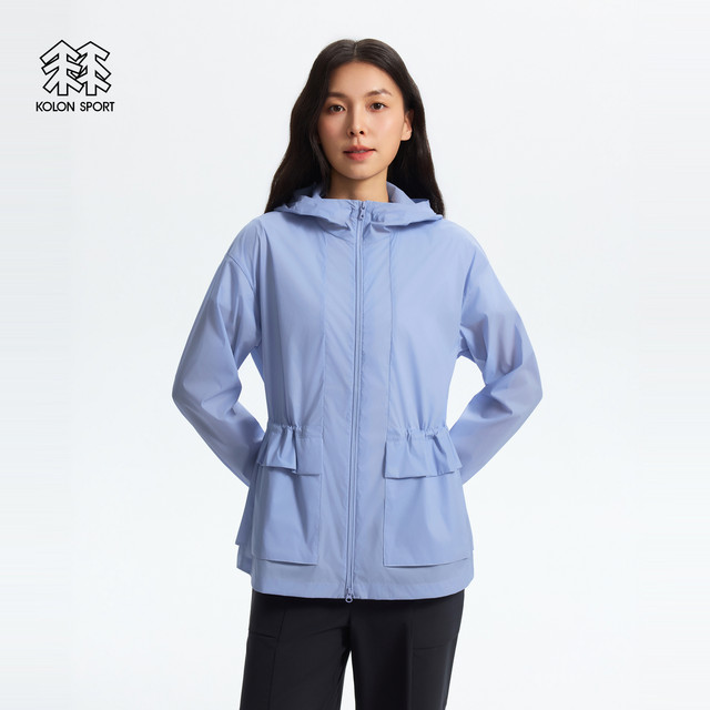 KOLON SPORT Kolon ເຄື່ອງນຸ່ງກາງແຈ້ງແບບສະບາຍໆແບບກັນນ້ຳຂອງຜູ້ຍິງແບບກາງແຈ້ງ ເສື້ອກັນໜາວ ເສື້ອຄຸມລະດູຮ້ອນ