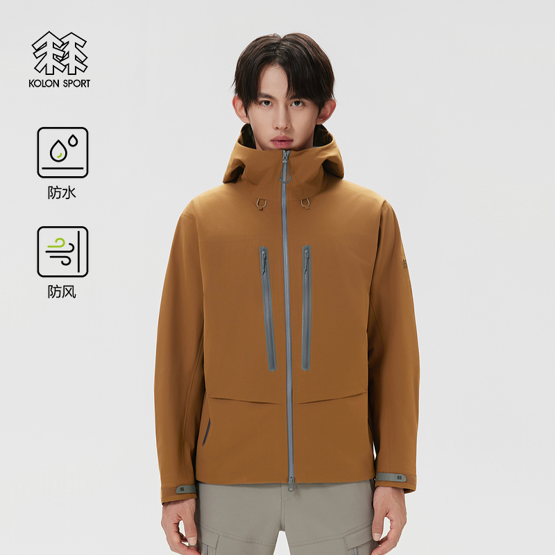 KOLON SPORT可隆户外休闲衣防水防风男士eVent 3L弹力夹克 - 图0