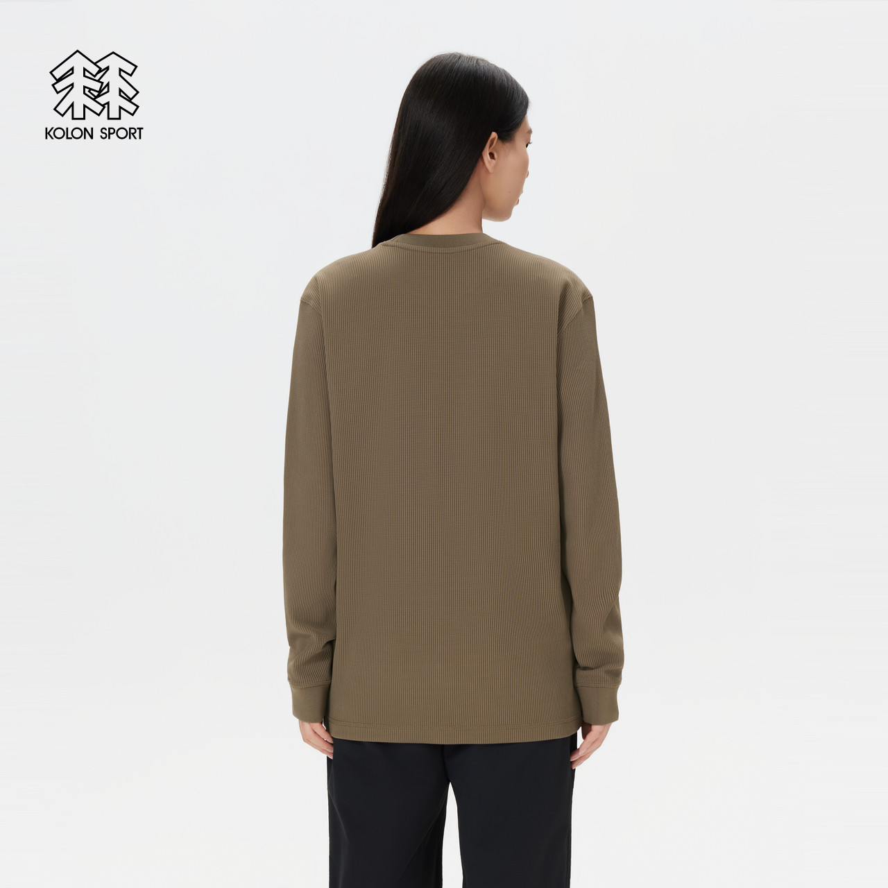 KOLON SPORT可隆户外休闲衣防晒UPF50+男女同款华夫格长袖T恤,淘宝优惠券,粉丝福利购,淘宝优惠卷