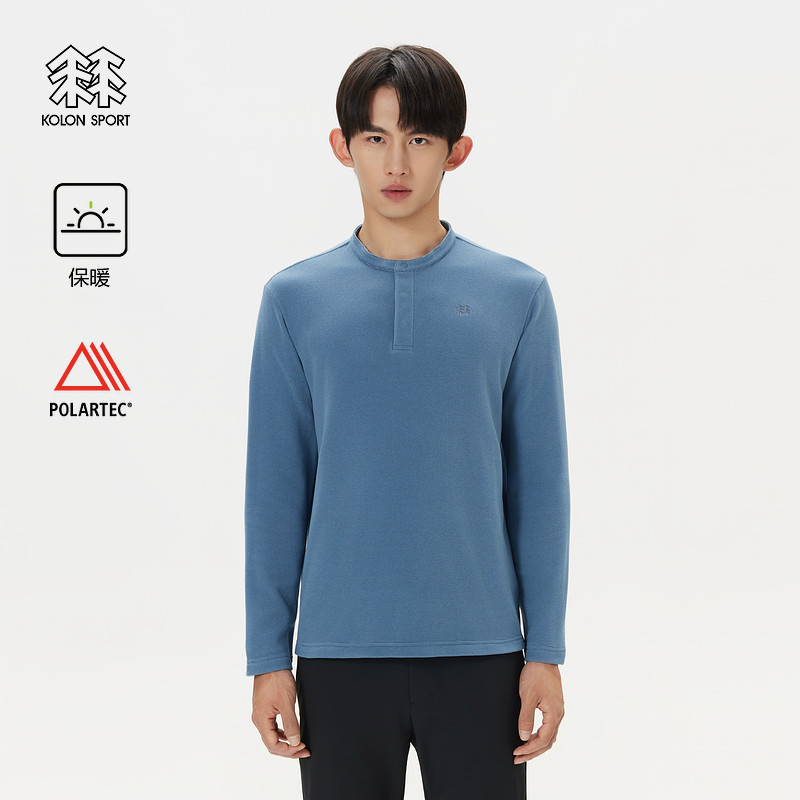 KOLON SPORT可隆户外休闲衣保暖男士POLARTEC抓绒长袖T恤,淘宝优惠券,粉丝福利购,淘宝优惠卷