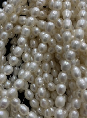 厂家销售 淡水养殖珍珠项链5~6mm 米珠耳坠珍珠diy饰品配件挂件