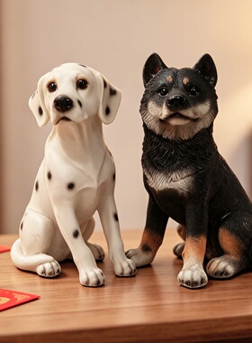 创意世界名犬仿真狗桌面解压摆件