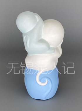 惠山泥人摆件彩三不猴纯手工泥塑猴年工艺品装饰品节日新年礼物
