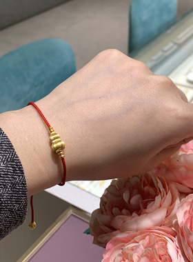 传承系列拉丝莲花葫芦黄金手链女