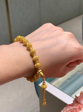 新款传承花丝工艺南瓜足金手链女