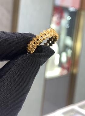 周大福蕾丝镂空菱形戒指