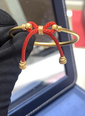 周大福红绳蝴蝶结宝宝黄金手镯