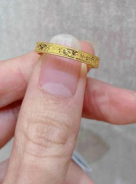 周大福金闪闪碎碎冰黄金戒指