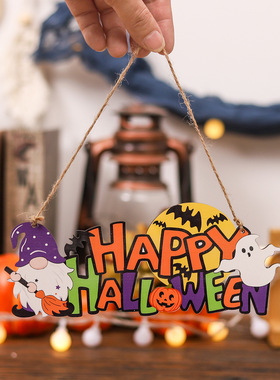 小新品万圣节木质字母挂件鬼节南瓜礼物挂饰庭院家居创意