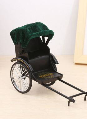 跨境 合金三轮黄包车模型 复古怀旧家居装饰品工艺品摆件创意