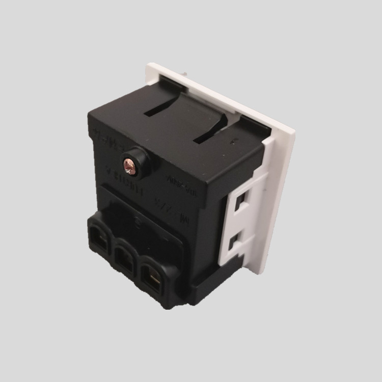 五孔两三脚通用AC电源卡扣式插座新国标孔10A嵌入式机箱桌面模块 - 图0