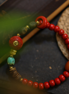 灵火灵云原创一生安朱砂紫微大帝雷祖手串女本命年平安健康高端礼