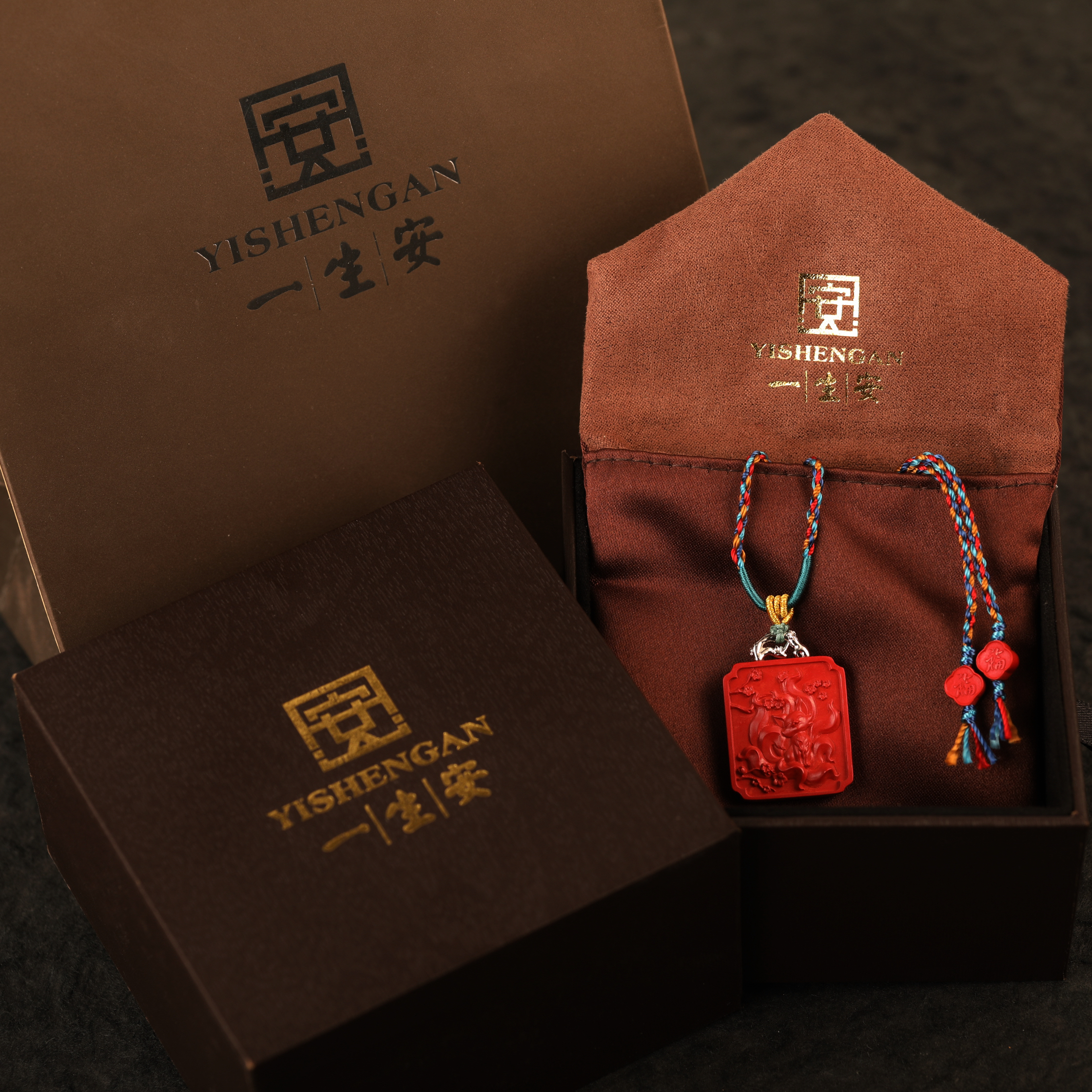 一生安朱砂九尾狐吊坠项链s925纯银镶嵌工作事业顺利漂亮平安健康 - 图3