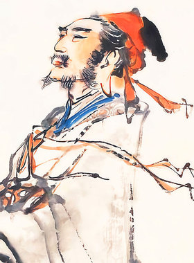 大禹治水图画像卷轴挂画