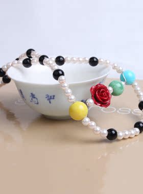 原创民族风珍珠百搭项链包邮