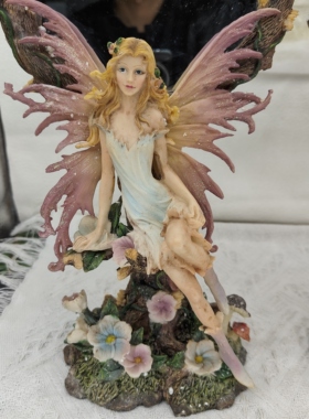 中古镜子摆件装饰仙女镜子花仙女孤品装饰美观送朋友生日礼物