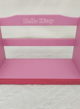 中古三丽鸥helloKitty粉色KT猫木制桌面置物架收纳架孤品