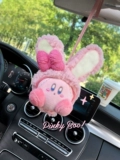 Розовый Кирби автомобильный ремень безопасности наплечный чехол милые девушки автомобильный кулон кукла чехол на ремень безопасности украшение салона автомобиля